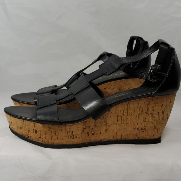 franco sarto black wedges